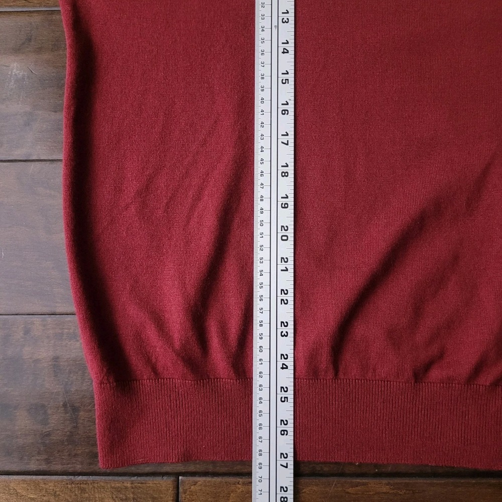 Banana Republic Mens Luxury Blend V-Neck Sweater Burgundy Silk Cashmere Large - Picture 6 of 6